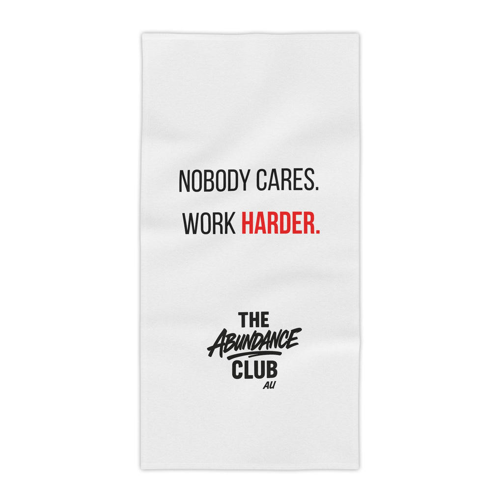 The ABUNDANCE Club AU -  GYM VIBES Collection - Nobody Cares. Work Harder - Towel