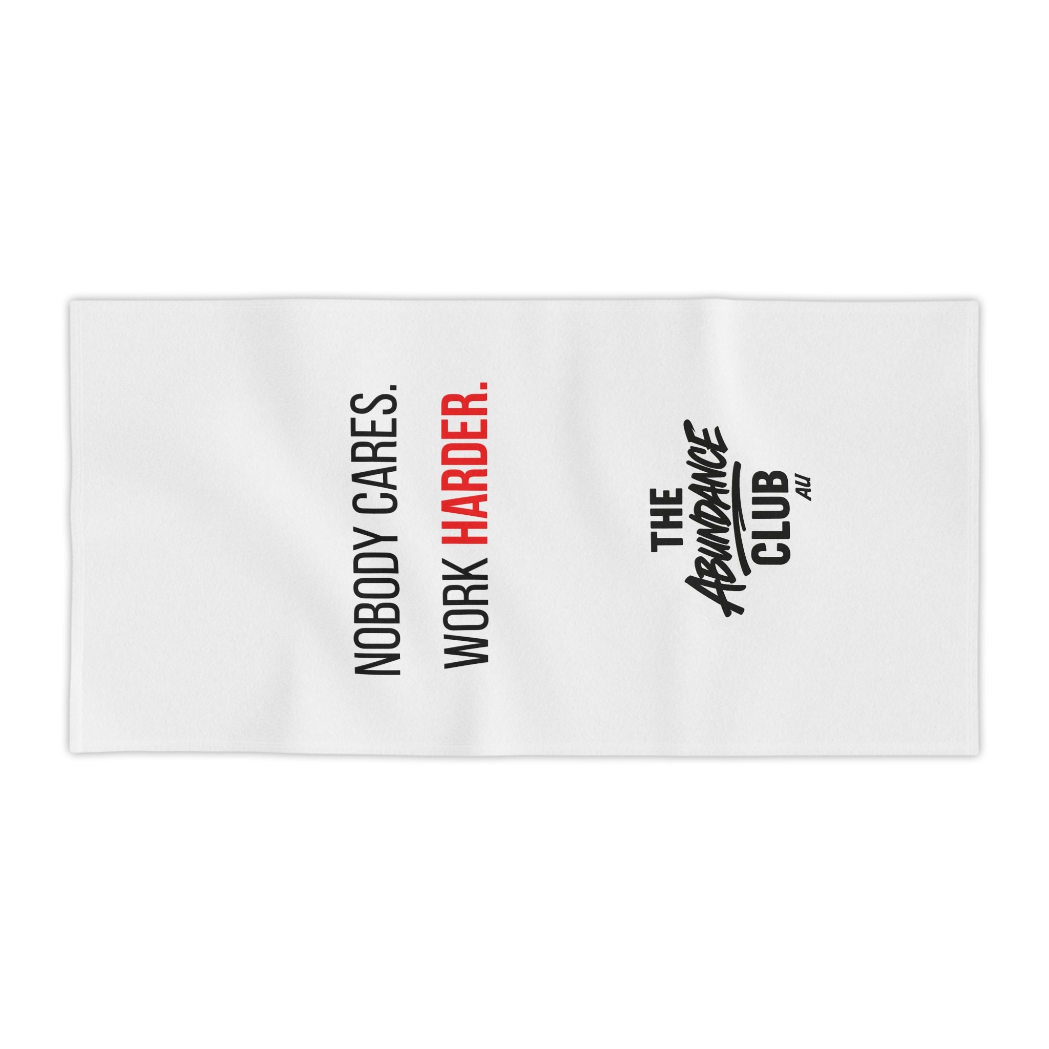 The ABUNDANCE Club AU -  GYM VIBES Collection - Nobody Cares. Work Harder - Towel