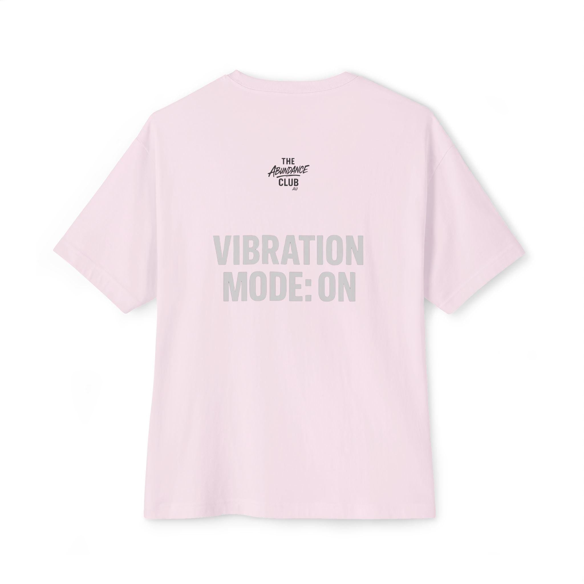 The ABUNDANCE Club AU – GYM VIBES Collection “VIBRATION MODE: ON” Unisex Tee – Rose Quartz Edition